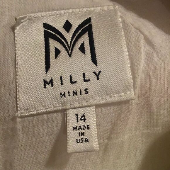 Milly Minis girls dress size 14 geometric neon a-line Linen Polyester Silk Blend - Picture 5 of 7